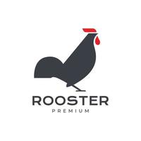 animal poultry black rooster modern logo design vector