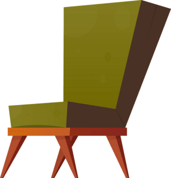 Sillón en dibujos animados estilo acortar Arte png