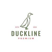 poultry bird duck cooking taste line minimal logo design vector