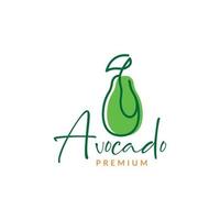 fruit fresh avocado line art modern feminine juice logo design vector