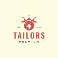 needle thread hanger tailor cloth professional logo design vector