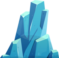 Blue ice crystal in cartoon style png