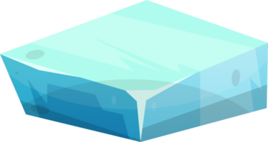 Blue ice crystal in cartoon style png