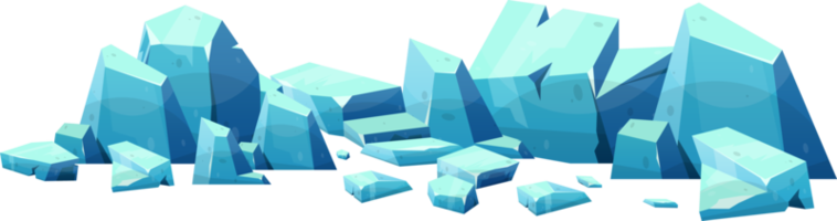 Blue ice crystal in cartoon style png