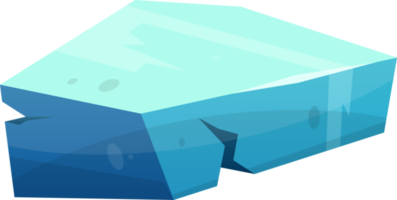 Blue ice crystal in cartoon style png