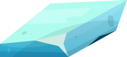 Blue ice crystal in cartoon style png