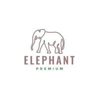 wildlife animal giant elephant walking line art modern minimal logo design vector