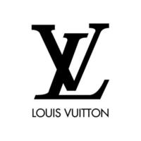 Luis Vuitton logo - Luis Vuitton icono con tipo de letra en blanco antecedentes vector