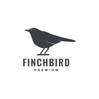 finch bird perched modern shape logo design vector