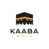 kaaba sitio sueño musulmán orar mínimo logo diseño vector