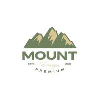 mount peak high hill hiking vintage retro logo design vector