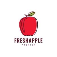 fresh fruit red apple juice line art modern logo design vector