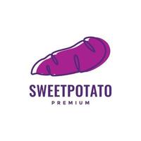 púrpura comida raíz patata dulce gusto línea Arte moderno logo diseño vector