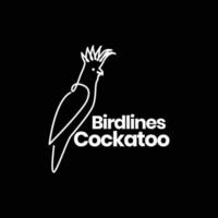 beauty bird strong beak cockatoo line art modern minimal logo design vector