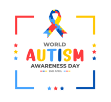 World autism awareness day typography design template . World autism day colorful text design banner. design of autism. autism Health care Medical flat Text of April 02 png