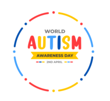 mundo autismo conciencia día tipografía diseño modelo . mundo autismo día vistoso texto diseño bandera. diseño de autismo. autismo salud cuidado médico plano texto de abril 02 png