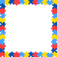 mundo autismo consciência dia enigma quadro, Armação fundo modelo. mundo autismo dia colorida enigma bandeira. símbolo do autismo. autismo saúde Cuidado médico plano fundo do abril 02 celebração. png