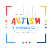 World autism awareness day typography design template . World autism day colorful text design banner. design of autism. autism Health care Medical flat Text of April 02 png