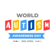 World autism awareness day typography design template . World autism day colorful text design banner. design of autism. autism Health care Medical flat Text of April 02 png