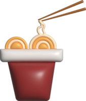 noodles 3D icon, fast food 3D icon. png