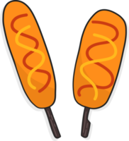 Corn dog korean street food, fast food element. png