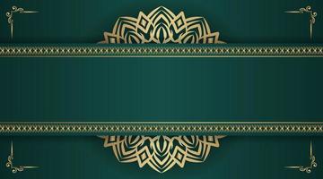 Green luxury background  with mandala ornament vector