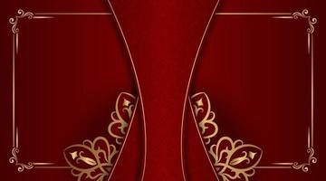 fondo rojo con adorno de mandala dorado vector