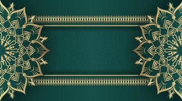 Green luxury background  with mandala ornament vector