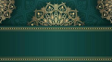 Green luxury background  with mandala ornament vector