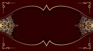 Red background with golden mandala ornament vector