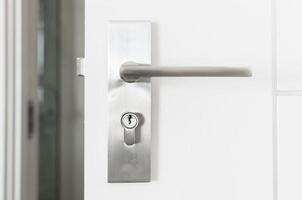 Handle steel knob on the door photo