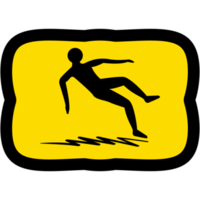 sticker slippery surface warning safety protection sign symbol png