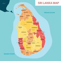 Map of Sri Lanka vector