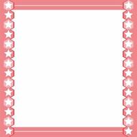 Frame or border. Pink and white background color with stripe line and star, hexagon shapes. Suitable for social media. vector