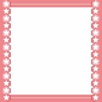 Frame or border. Pink and white background color with stripe line and star, hexagon shapes. Suitable for social media. vector