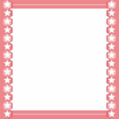 Frame or border. Pink and white background color with stripe line and star, hexagon shapes. Suitable for social media.