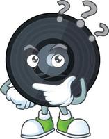 Cartoon character of music viynl disc vector