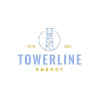 acero torre energía geométrico circulo línea sencillo logo diseño vector