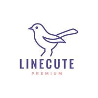 exotic bird little modern minimal line simple logo design vector