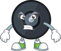 Cartoon character of music viynl disc vector