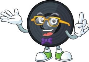 Cartoon character of music viynl disc vector