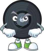 Cartoon character of music viynl disc vector