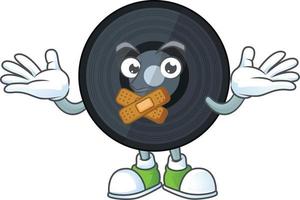 Cartoon character of music viynl disc vector