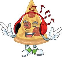 Cartoon character of slice of pizza vector