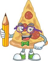 Cartoon character of slice of pizza vector