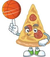 Cartoon character of slice of pizza vector