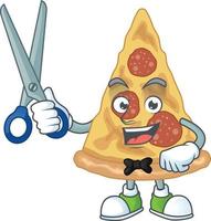 Cartoon character of slice of pizza vector