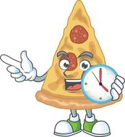 Cartoon character of slice of pizza vector