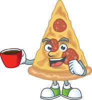 Cartoon character of slice of pizza vector