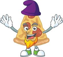 Cartoon character of slice of pizza vector